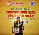 Vietravel nhận giải “Thương hiệu Việt yêu thích năm 2008 – 2009” do độc giả báo Sài Gòn Giải Phóng bình chọn.
